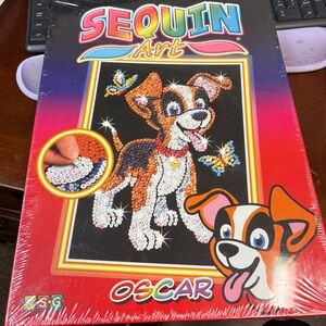 Sequin Hearts Multicolor Dog Sequin Art Kit - Oscar